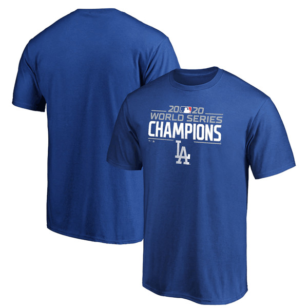 Men's Los Angeles Dodgers Royal 2020 World Series Champions T-Shirt - Click Image to Close